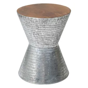 Lupton Solid Wood and Metal Accent Side Table