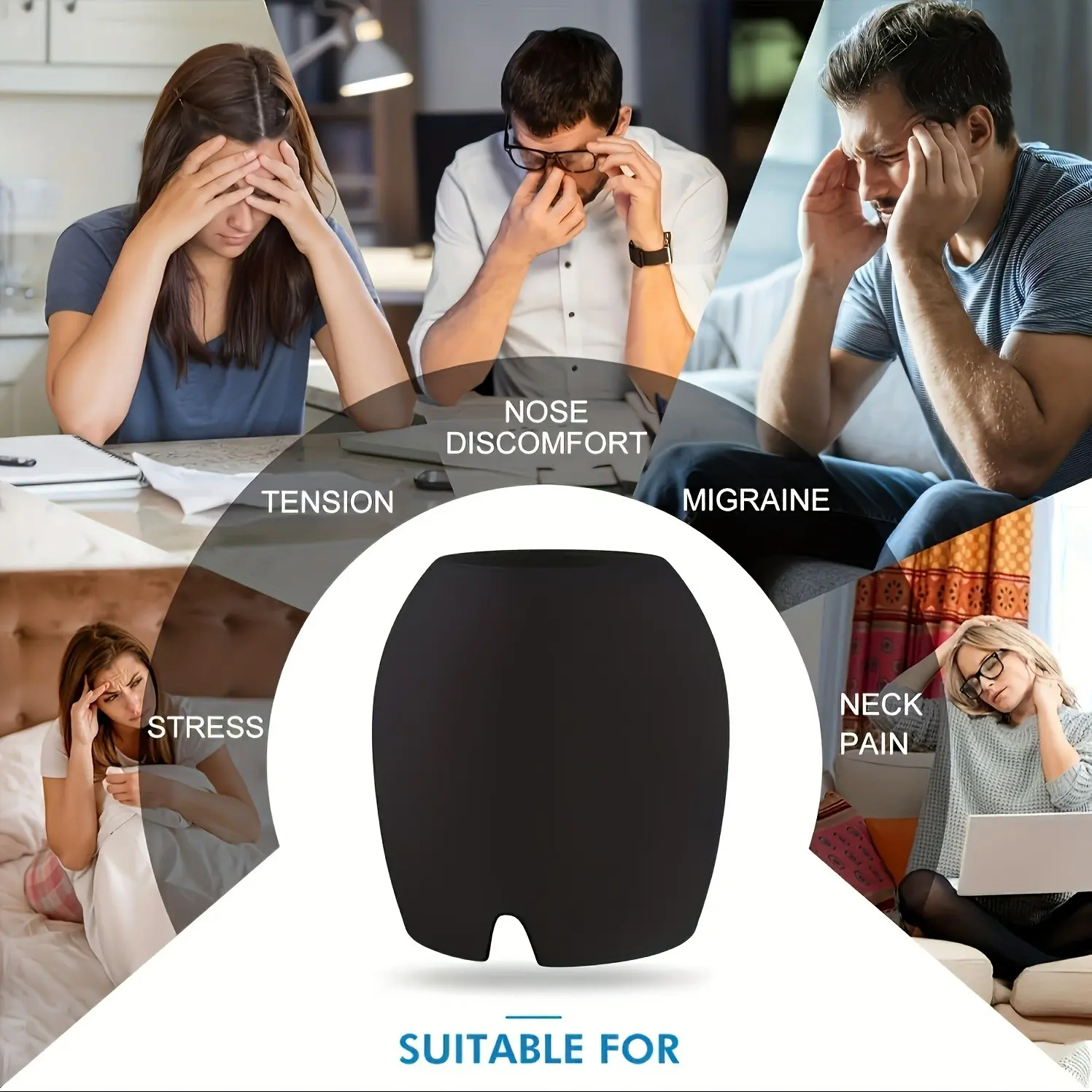Cooling Gel Headache Cap, Elastic Stress Relief Mask, Suitable for Swollen Eyes, Migraine, Sinus Cold Tool, Flexible Long Design