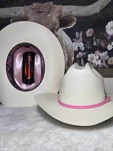 White Diamond 1000x Coquette Sinaloa Telar Sombrero Hat - Guadalupana Pink