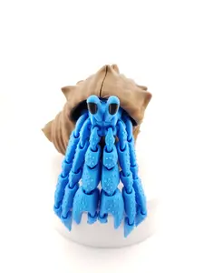 1 Articulated Hermit Crab --  Decor Gift - 3D Printed Fantasy Creature - Customizable Colors - Authorized Seller