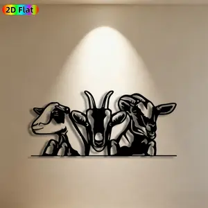 1pc Goat Metal Wall Art, Goat Statue Mural, Ideal Gift for New Year, Easter, Weather-Resistant Metal Wall Decor Wall Sculptures, Perfect for Wall & Fence Goat Enthusiasts
