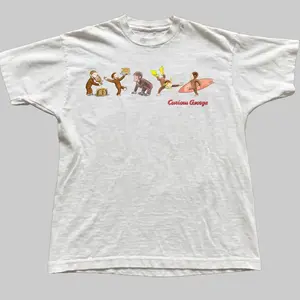 Vintage Curious George Cartoon T-Shirt, Humorous Scuba Diving Monkey Character Graphic Tee, Aesthetic Retro Summer Vacation Gift Shirt, Gildan Unisex Comfort Fit