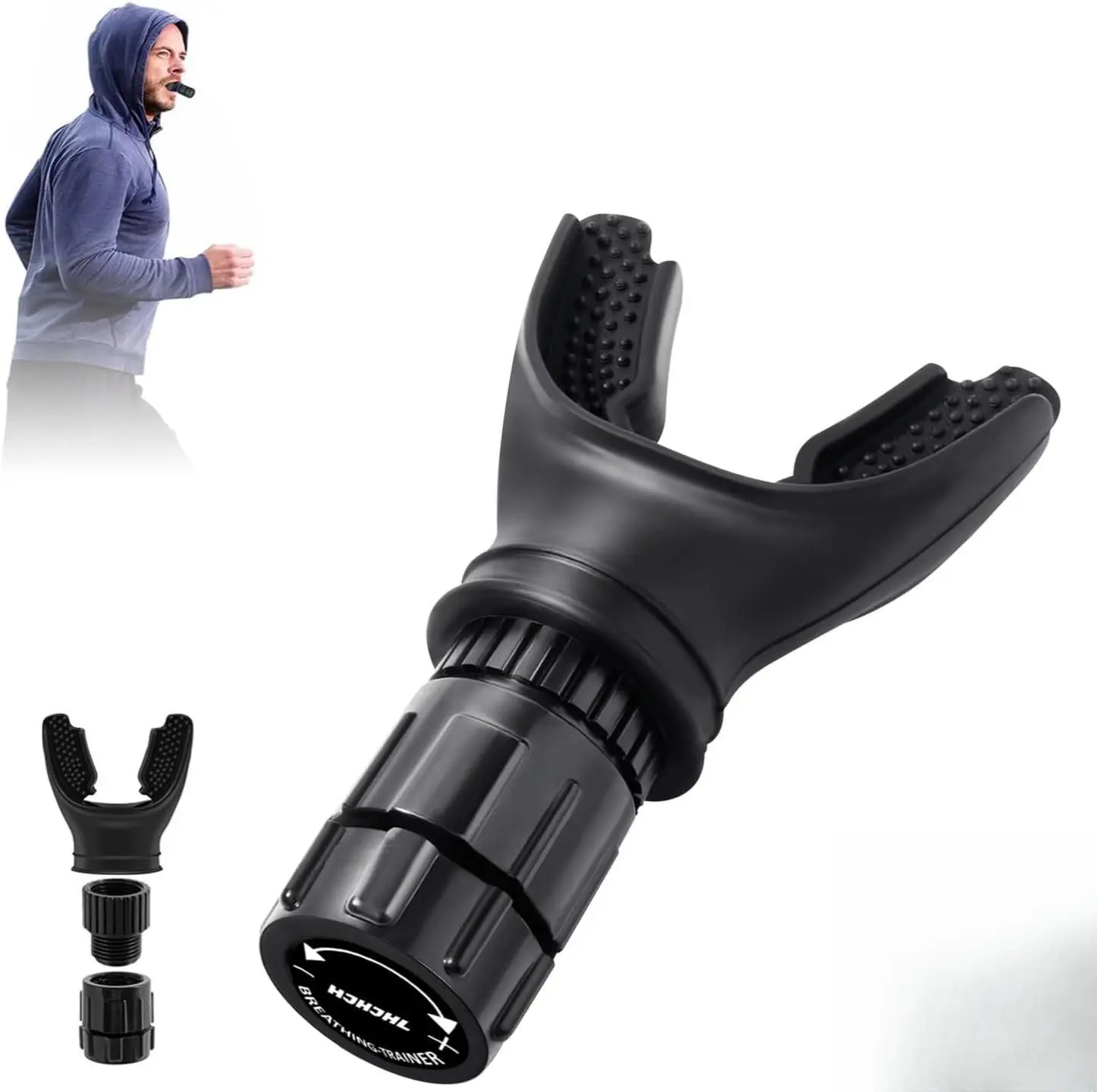 Sports Breathing Trainer Portable Lung Capacity Abdominal Breathing Trainer with Adjustable Intensity Knob Improve Strength Does not apply