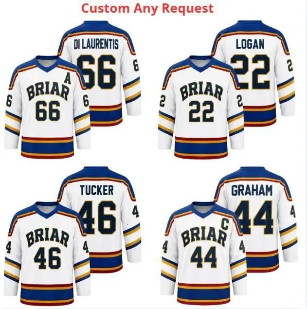 [Full Size XS-5XL] Custom Briar University Hockey Jersey Shirt, Off-Campus Series Hockey Jersey, Graham 44 Di Lautentis Hockey Jersey Shirt for Fans