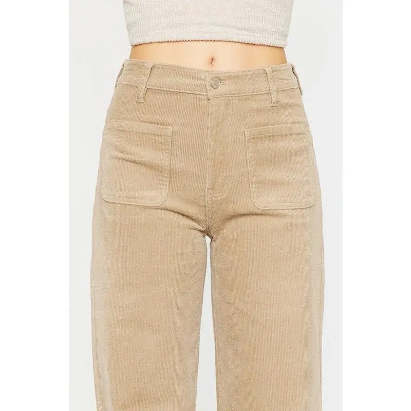KanCan Ultra High Rose Wide Leg Corduroy Pants