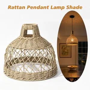 Boho Rattan Lamp Shades, Woven Lamp Shades for Floor Lamps, Rattan Pendant Lights, Boho Lamp Ceiling Light Shades, 1pc Hanging Light Lamp Shades