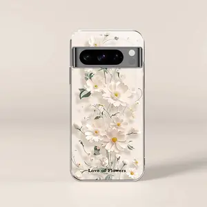 Creative paper-cut flowers for【Google Pixel 8 Pro】advanced electroplated glass phone case --975