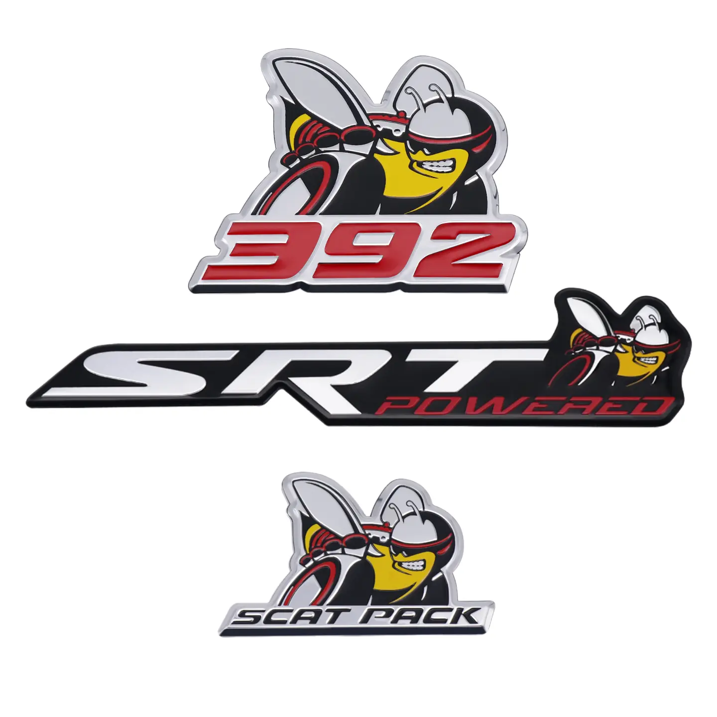 3PCS Aluminum Foil Car Stickers - Compatible with Dodge SRT Challenger, Dodge SRT Charger - Automotive Exterior Decals