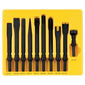 212 MAIN Grey Pneumatic CS110 10 Pc. General Service Chisel Set - .401 Shank, Molded Tray for Sports & Outdoor Cycling Leisure Equipment