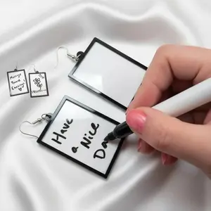 Message board earrings, eco-friendly acrylic earrings, DIY your own accessories, unique gifts, women's earrings