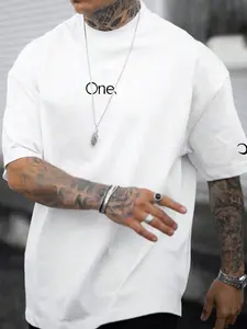 Men's Regular Fit Letter Print Round Neck Tee, Casual Short Sleeve Crew Neck T-shirt for Summer, Fashion Men's Top for Daily Wear, Athletic T Shirt, Athletic Fitted Tee