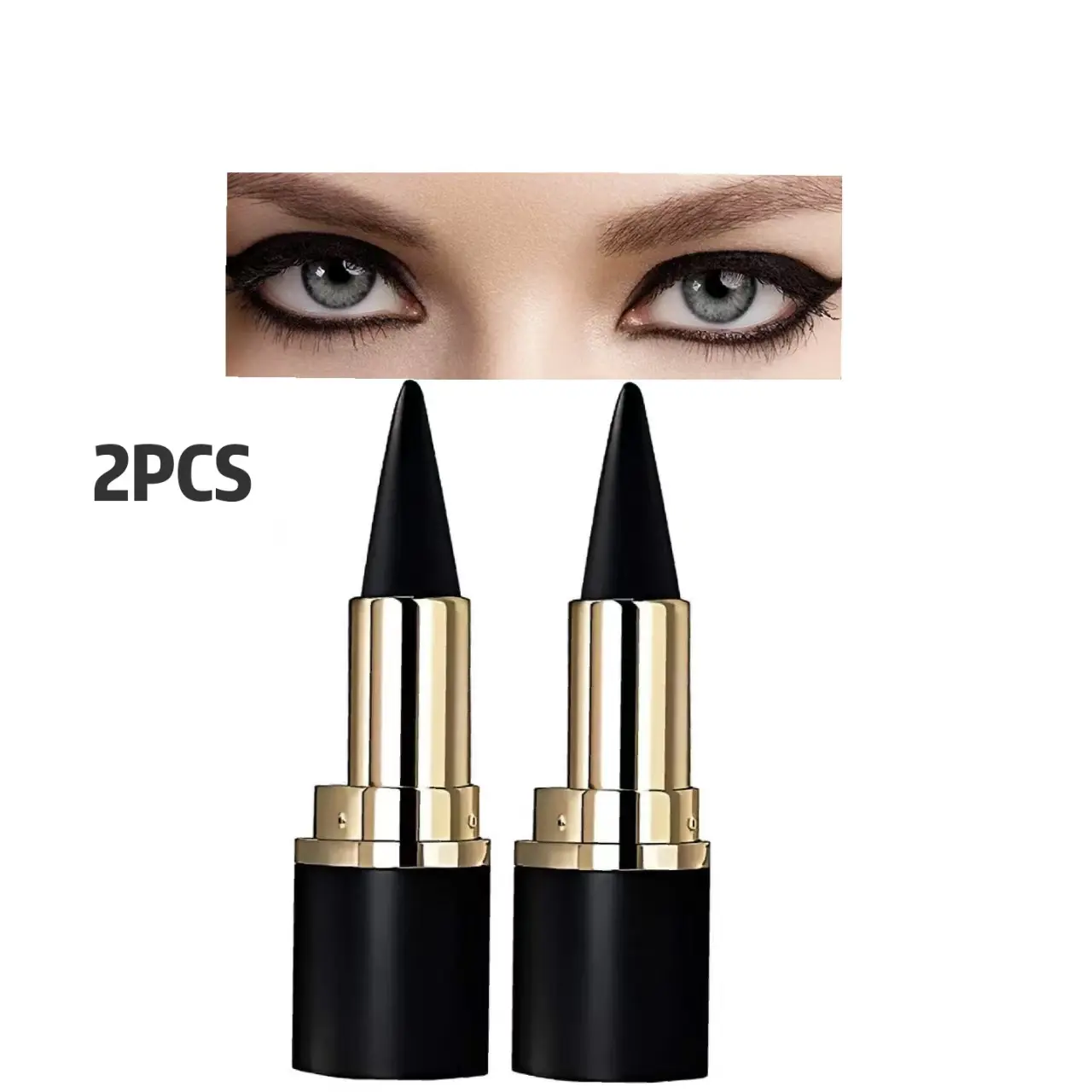 2pcs Black Gel Eyeliner Smooth Matte Eyeliner Pencil, Quick DryingEyeliner Pen, Professional Daily Makeup Accessories, Easy to use, ladies' eye makeup Cosmetic eyeliner