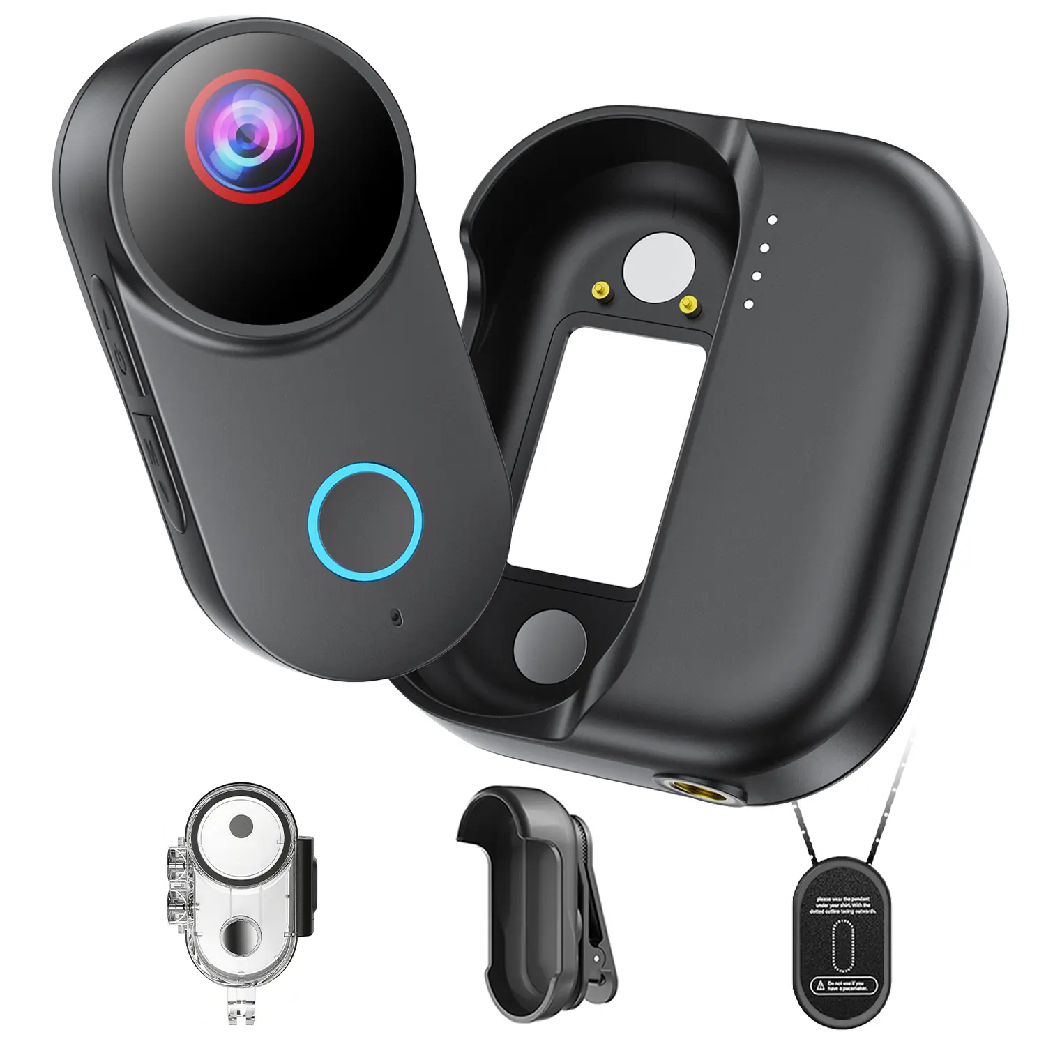 NUlSK Adventure Thumb Camera, 4K Ultra HD with 6-Axis Stabilization, Water Resistant, 5-Hour Battery Pack, Helmet/Bike Mount, Pre-Record Loop Recording, Ideal for Action Sports, TikTok Videos,Vlogging Card Water Proof,Anti-Shake summerwins