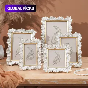 Resin Material Daisy Flower Photo Frame, Square Picture Display Stand, Home Desktop Decorative Frame, Versatile Use, Home Decor Accessory #GLOBAL PICKS