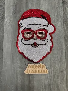 Black Santa Sequins Patch