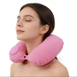 TikTok Viral Self-Inflating Travel Neck Pillow | Portable Airplane U-Pillow for Comfortable Trips
