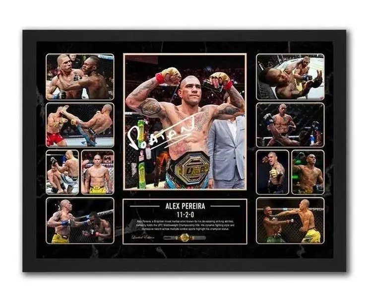 UFC ALEX PEREIRA SIGNED POSTER LIMITED EDITION No No Framed MEMORABILIA