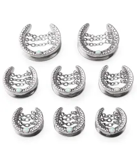 Opalite Osteo Stainless Steel Saddles With Dangle Chain