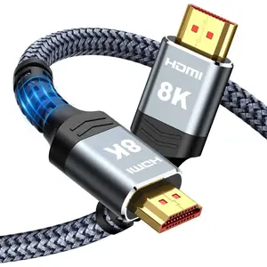 8K@60 HDMI Cable 10FT/3M, 48Gbps 2.1 High Speed HDMI Braided Nylon 4K120 144Hz RTX 3090 eARC HDR10 4:4:4 HDCP 2.2&2.3 Compatible for PS5, PS4, UHD TV and PC