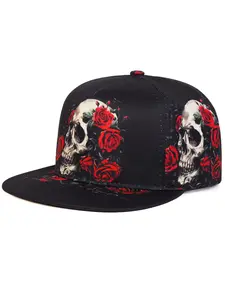 2025 Fashion Personalized New Baseball Hat Printed Skeleton Skull Caps Statement Cap Men's Street Hip Hop Hat Street Dance Skateboarding Hat Women's Outdoor Leisure Sports Sunshade Hat Daily Wear Flat Edge Hat Fitted Snapback Hats