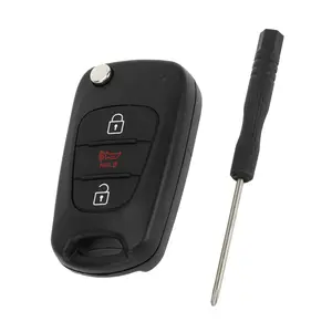 Key Shell Case Keyless Entry Remote Key Fob Replacement Case for Kia Sportage 2010-2013 for Kia Rio 2012-2014 for Kia Soul 2010-2013 3 Buttons NYOSEKSAM11ATX