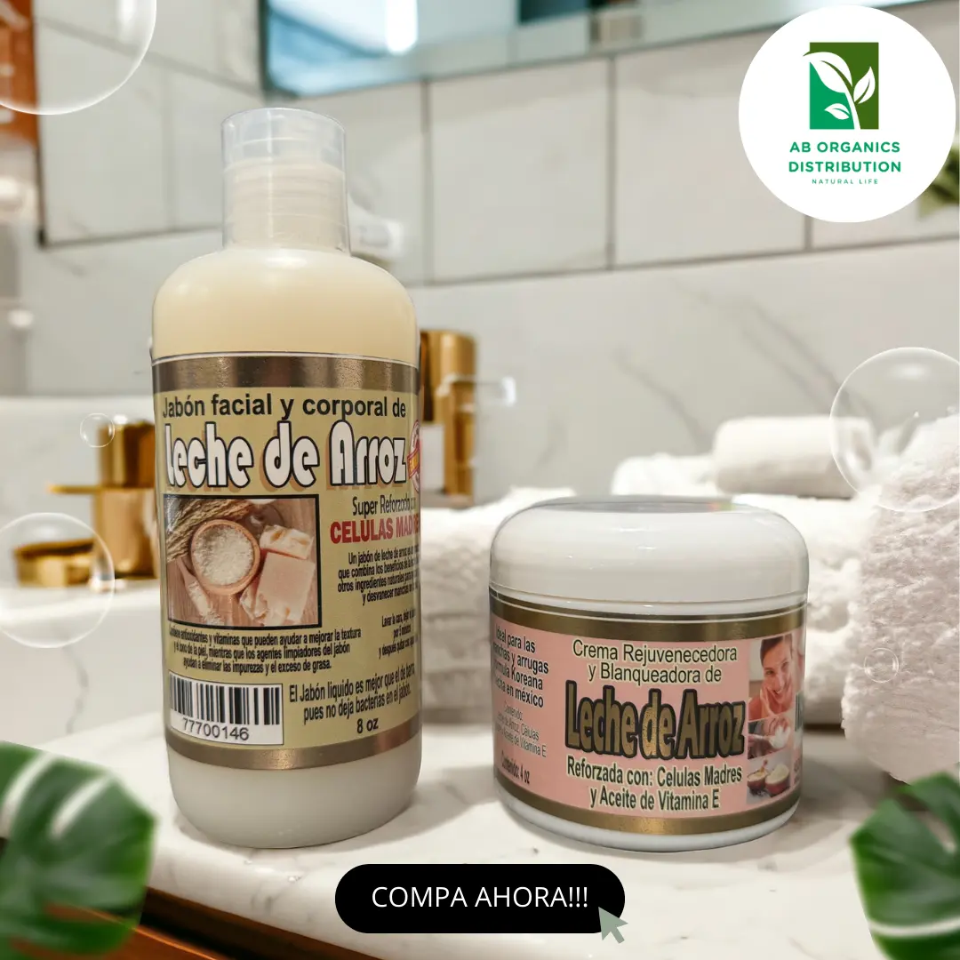 Set de Leche de arroz , Jabon Facial y Corporal , y Crema Rejuvenecedora Y Blanqueadora de Leche de arroz Cleanser Hydrating Moisturize Skincare