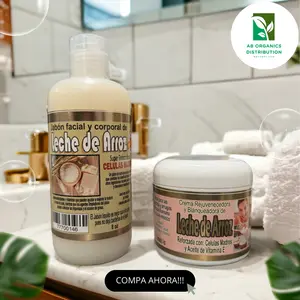Set de Leche de arroz , Jabon Facial y Corporal , y Crema Rejuvenecedora Y Blanqueadora de Leche de arroz Cleanser Hydrating Moisturize Skincare