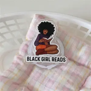 Black Girl Reads Phone Grip, Cute Personality Pop Socket For Kindle, Girl Book Aesthetic And Trendy Black Gifts