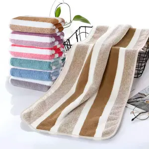 Stripe Bath Towels (1Pcs, Large 13"x28") - Cotton | Hotel Quality | Lightweight | Thick | Soft | Absorb, Striped Towels for Bathroom, Quick Dry Towel for Shower