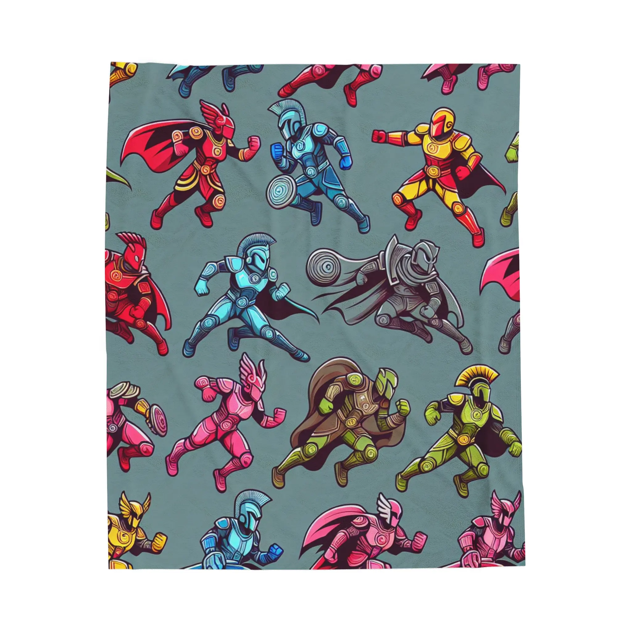 Mighty Morphin Power Rangers Retro Superhero Velveteen Plush Blanket