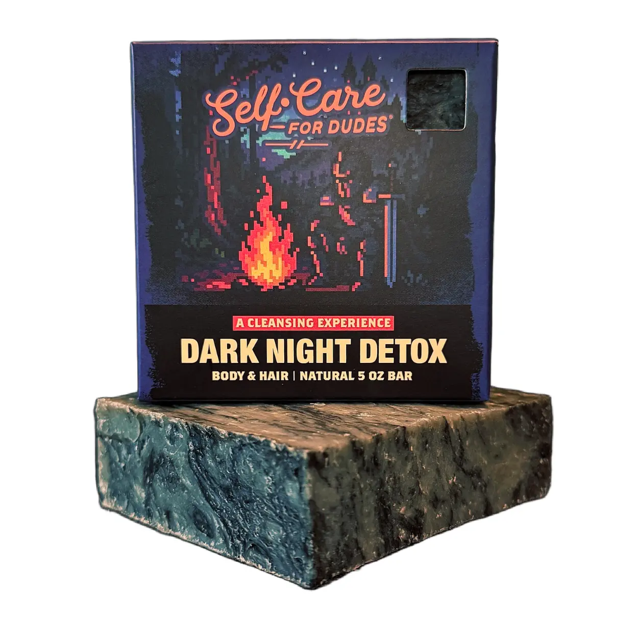 DARK NIGHT DETOX (Cleansing) - Body & Hair Soap Bar For Men, Hand crafted in USA