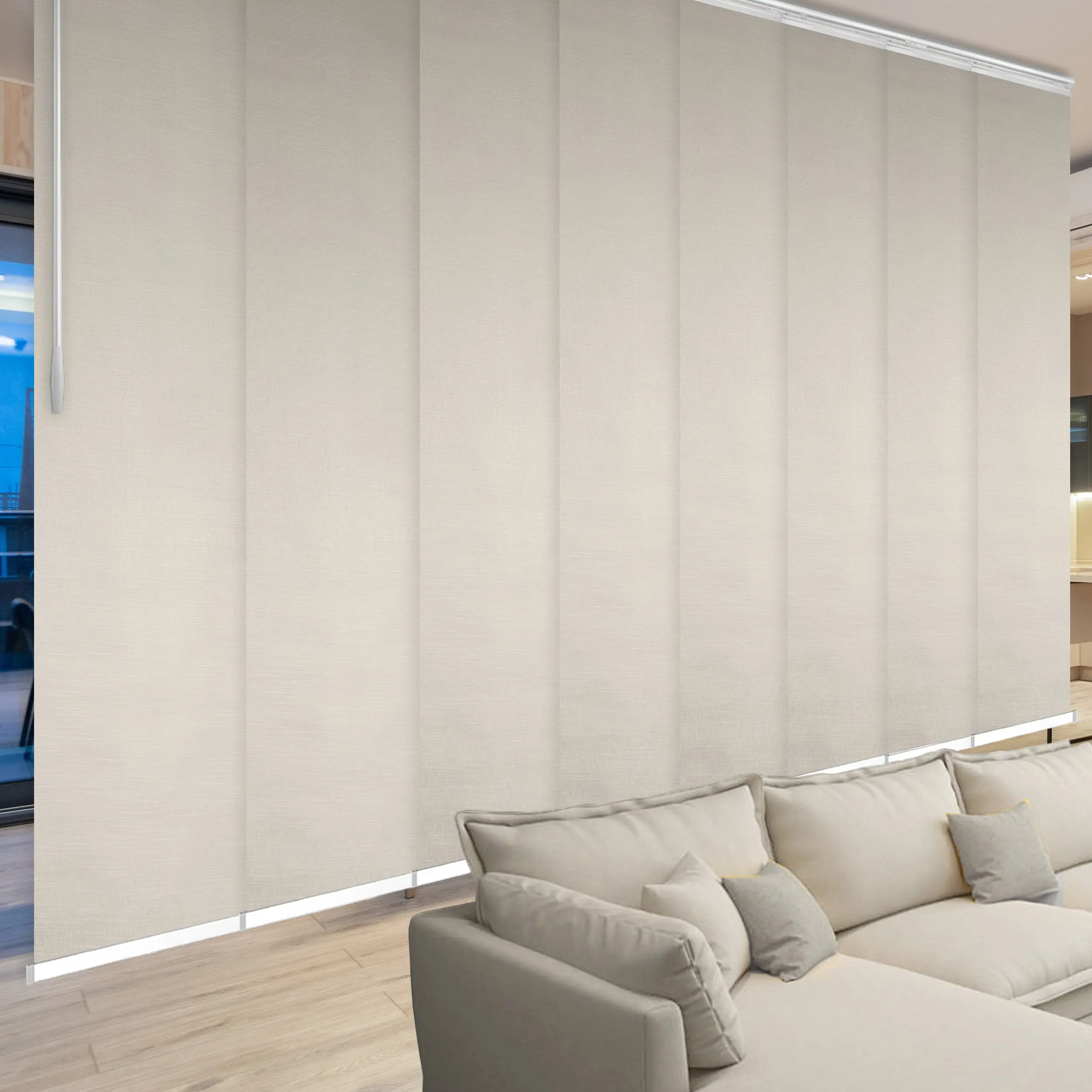 Pearl 8-Panel Panel Track 130"-175"W, Panel width 23.5" - 100% BLACKOUT