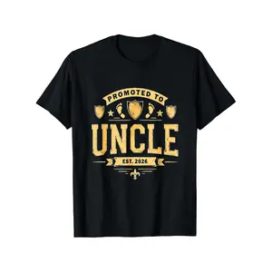 Plus Size - Women's Plus-size T-shirt, Size 0XL-5XL New Year Gift for 2026, Promoted to Uncle Est 2026, Casual Crew Neck, Oversized Fit, Short Sleeve