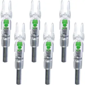 6PCS-S Lighted Nocks for Arrows with .244/6.2mm Inside Diameter Compound Bow Arrow Nock for Hunting Shooting