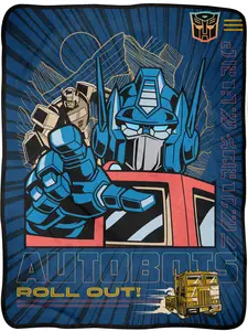 Transformers Blanket Throw Blanket- Autobots Roll Out Fuzzy Soft Fleece Throw Blanket For Bed and Couch 46" X 60"