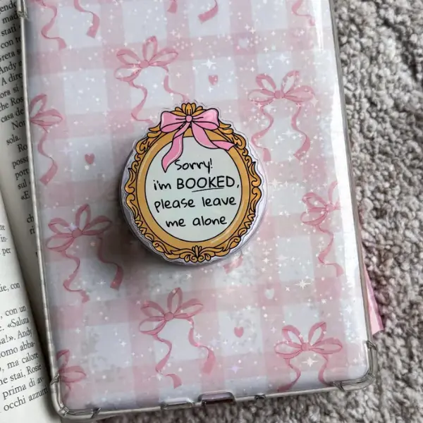 Coquette Kindle Grip Bookish Phone Grip Pink Bow Magnetic Kobo Holder Kindle Accessories Bookish Merch Birthday Gift for Book Lover grip cute sticky  phone  grip grip holder