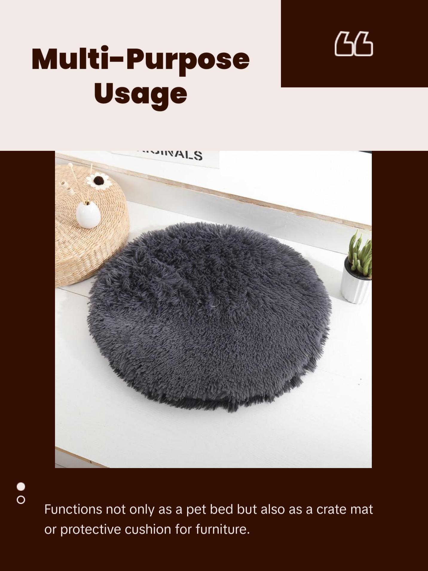Plush Cat Bed Mats Round Pet Bed for Cats Small Dogs Soft Fleece Pet Sleeping Mat Kitten Puppy Nest Pet Cushion Cat Accessories