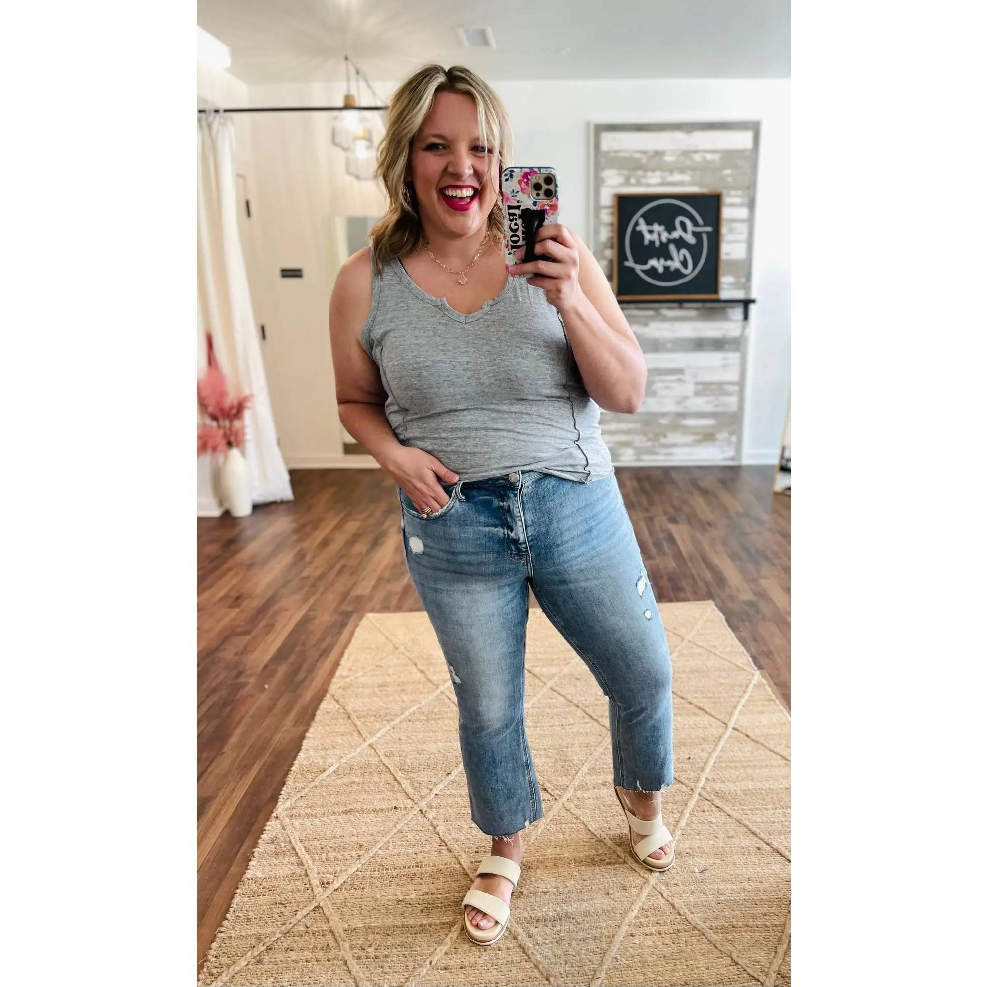 Lovervet Light Distressed High Rise Kick Flare Jeans (0-24)