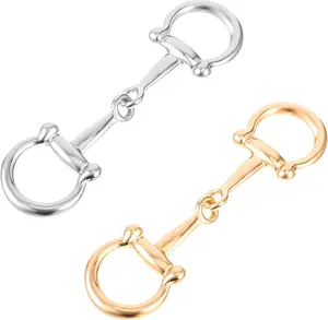 2Pcs Horse Bit Buckle Double Silk Scarf Buckle Ring,D Ring Snaffle Bit Buckles for Women Diy Snaffle Horse Jewelry Loafer Shoes Decoration Tucnoeu