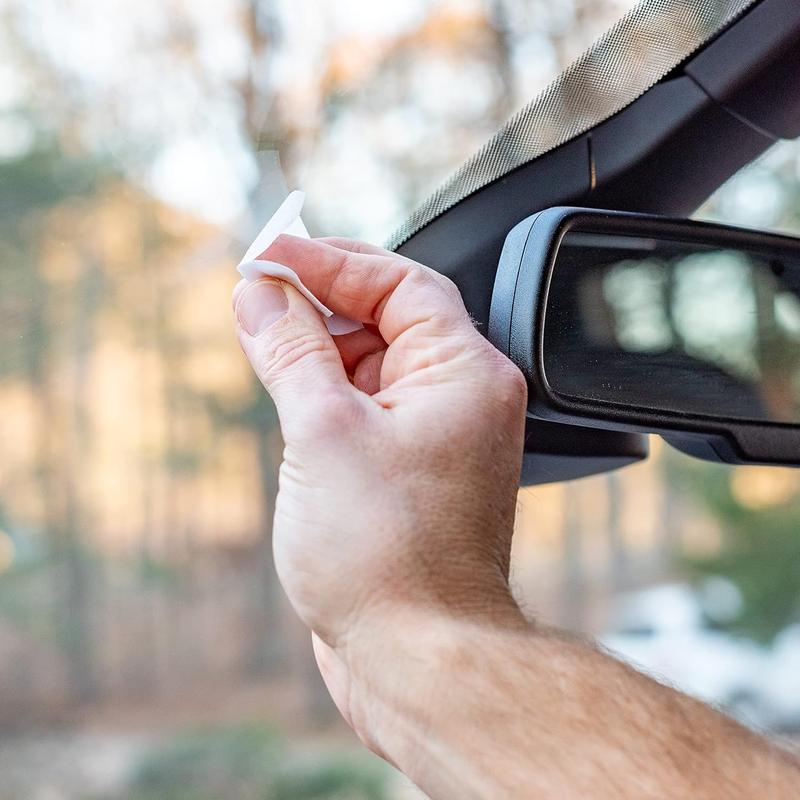 EZ Pass/I-Pass/Toll Tag Clear Tape Mounting Kit,  4 Sets (8 Strips) Double Sided Adhesive Scotch Strips with Velcro Strips, Alien Tape Grip with Alcohol Prep Pad, EZ Pass Holder