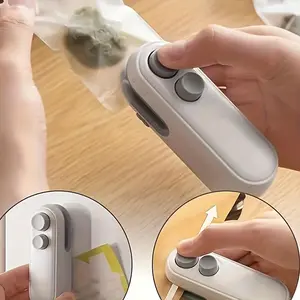 2-in-1 USB Rechargeable Mini Snack Bag Sealer: Electric Plastic Bag Sealer for Food Freshness, Portable for Picnics & Beyond