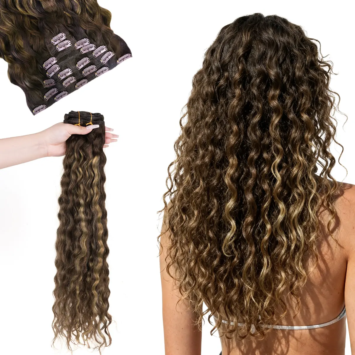 #4/27/4 Balayage Chocolate Brown to Caramel Blonde