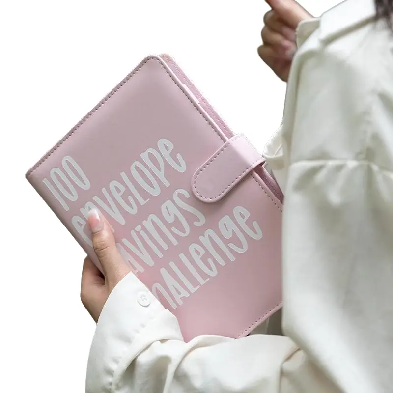 100 Envelopes Money Saving Challenge Binder,Budget Binder with Cash Envelope, Cash Envelope Wallet for Budget Planning，Savings Challenges Book to Save