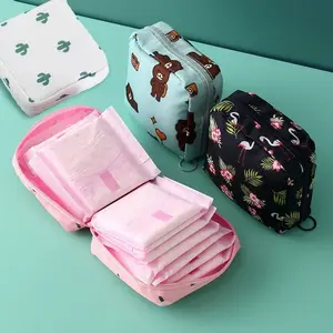 4 Stylish Multifunctional Travel Storage Bags - Ideal for toiletries, sanitary napkins, cosmetics - Convenient and versatile