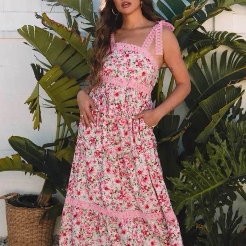 Blossom Garden Floral Maxi Dress | Pink Cottagecore Dress