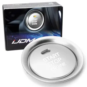 iJDMTOY 2pc Set Silver Aluminum Keyless Engine Push Start Button & Surrounding Decoration Ring For Mazda 3 6 CX-3 CX-5 CX-9 MX-5 w/Push Start Engine Feature