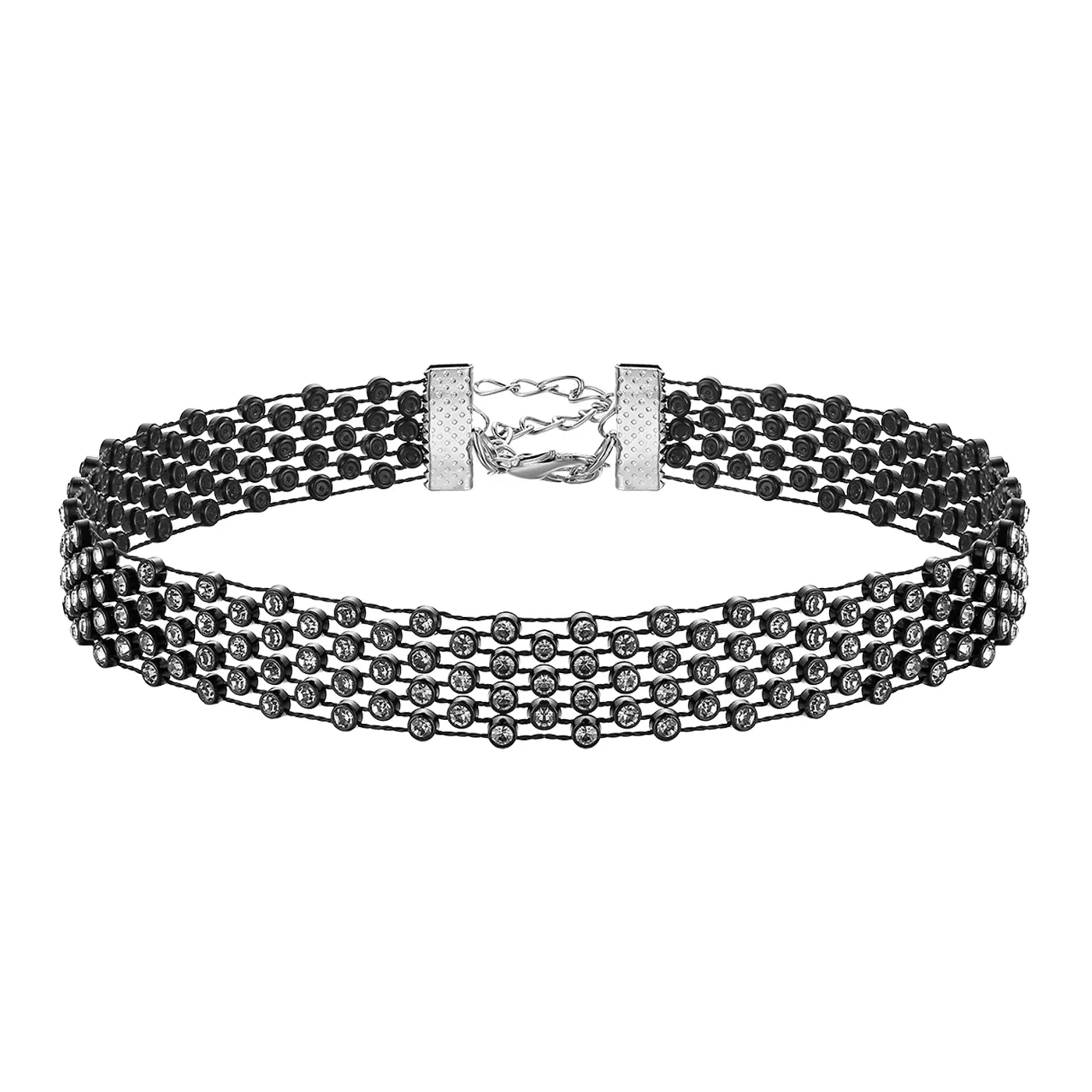 OIDEA Statement Collar Necklace for Women, Elegant Full Rhinestone Choker, Lightweight and 1.5cm Wide for Parties & Galas, Rhinestones, Eye, Female, Chunky Rhinestone Necklaces