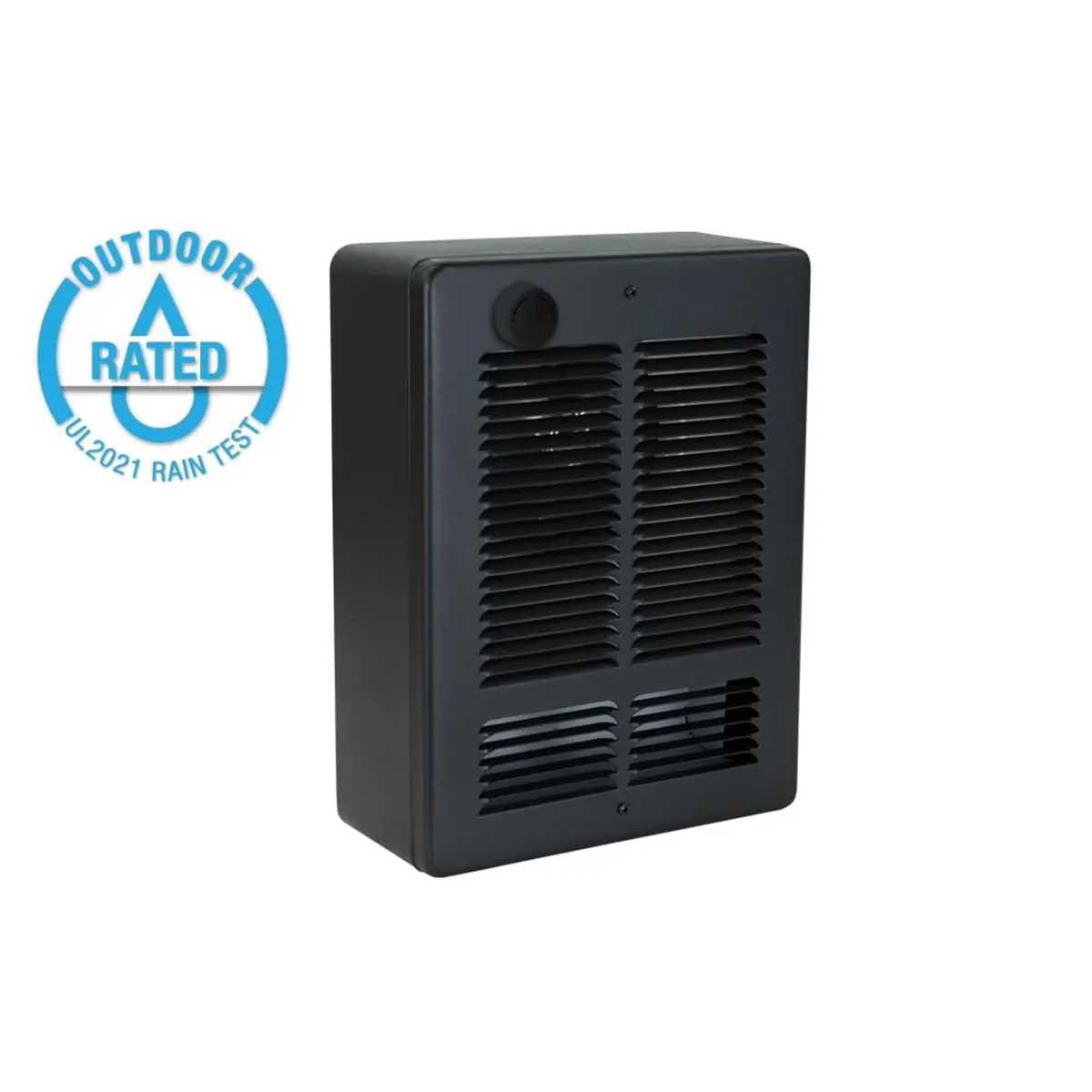 212 MAIN Wet Location Surface Mount Wall Heater (Model WSC1215-T-B), 120V, Dual Wattage 1500-750W, Nichrome Coil, Thermostatic Control, SP Stat & Grill, Black, for Outdoor Heating