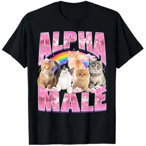 Funny Alpha Male Kitten Hilarious Cat Meme T-Shirt