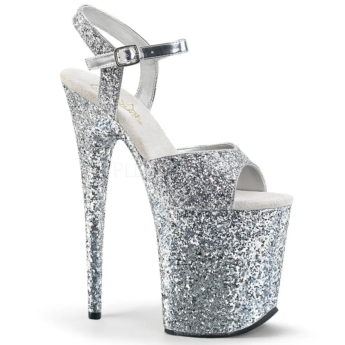 Women's Stylish 8 In Heeled Platform Sandals, FLAMINGO-810LG Silver High Heels